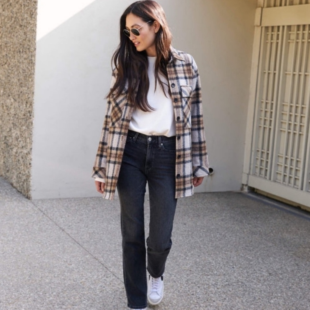 AYR Plaid Jacket in Black and Tan